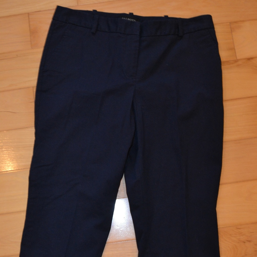 Talbots 10p pants signature cropped blue navy 10 p
